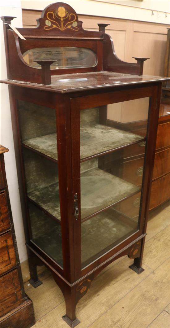 An Edwardian inlaid mahogany china display cabinet, W.61cm